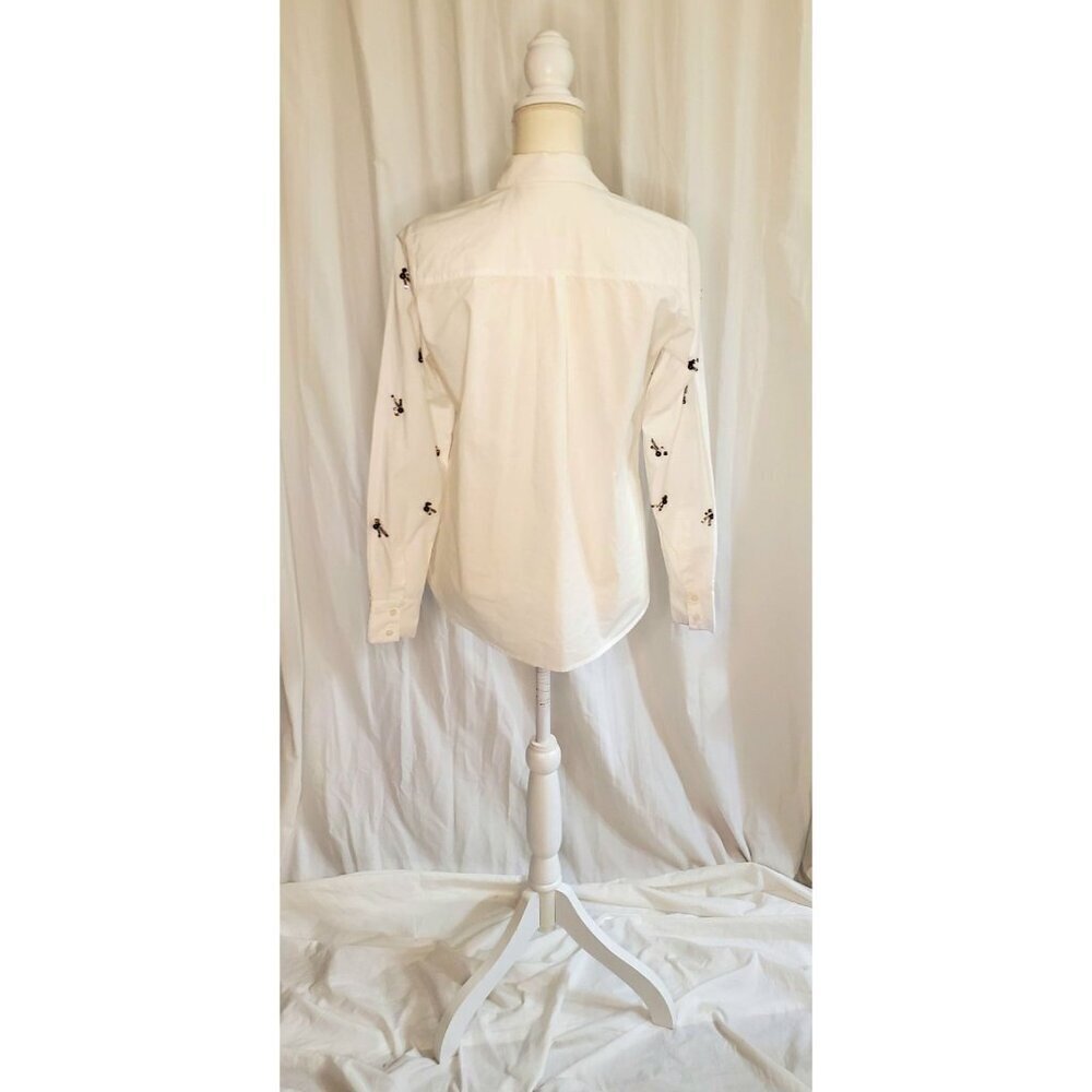 Anthropologie Dhruv Kapoor Embellished White Button Up Shirt Luxury Designer M - Picture 7 of 13